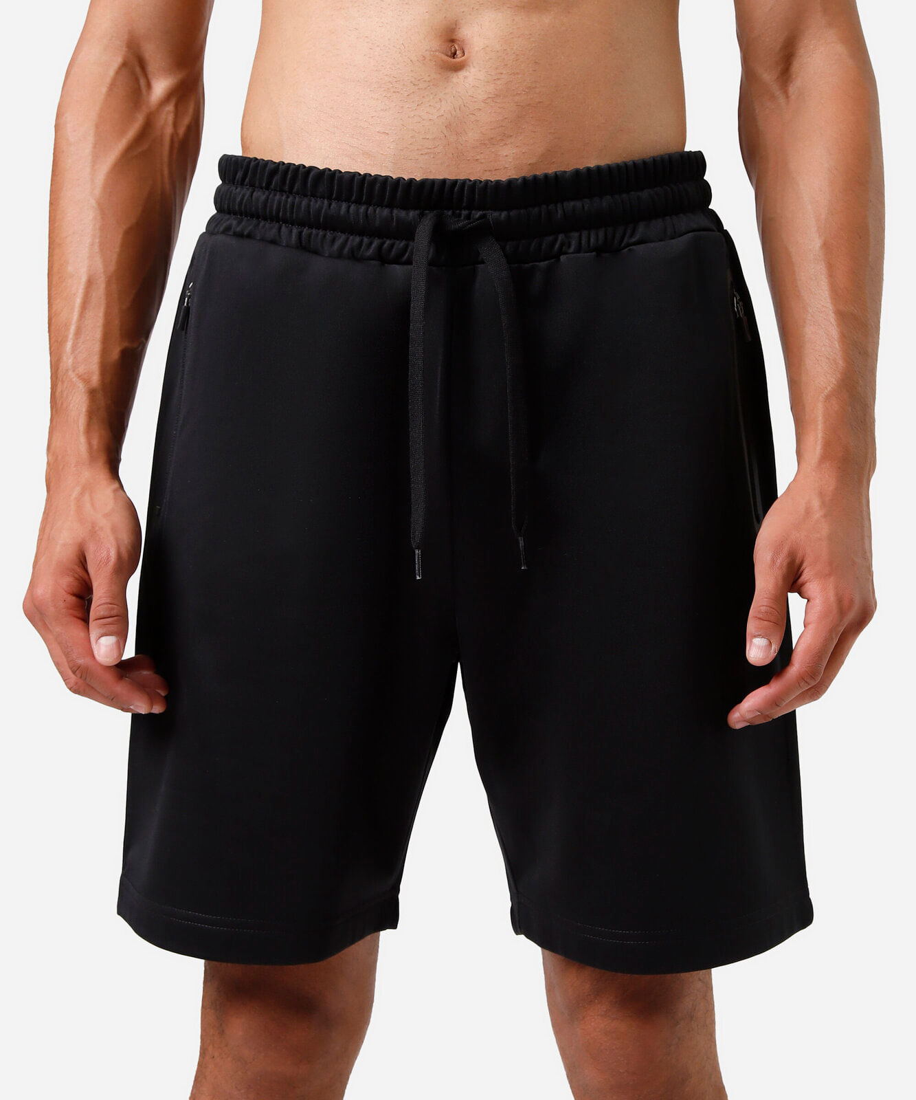 short masculino esportivo bolso com zíper preto