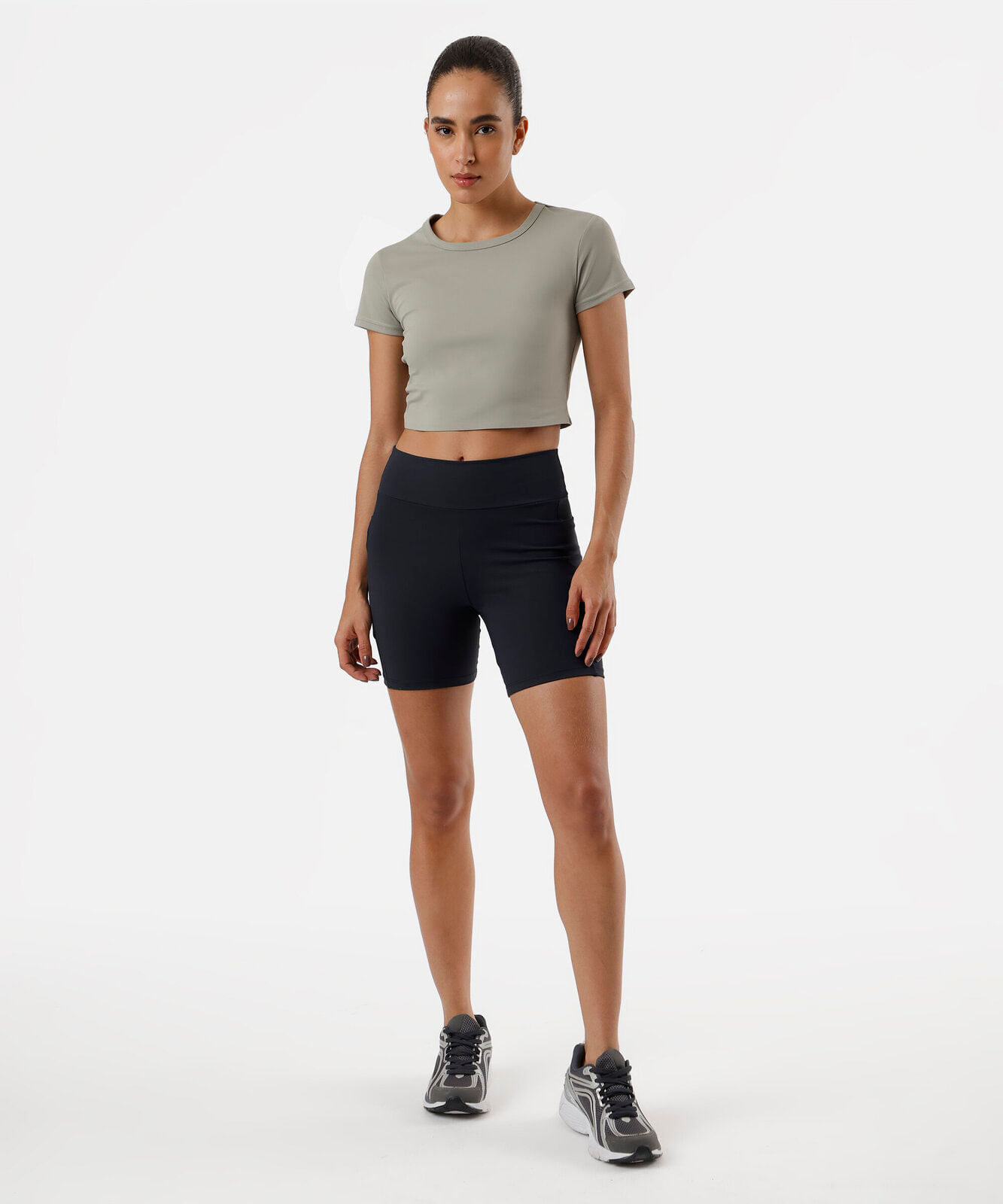 blusa cropped feminino esportivo manga curta verde