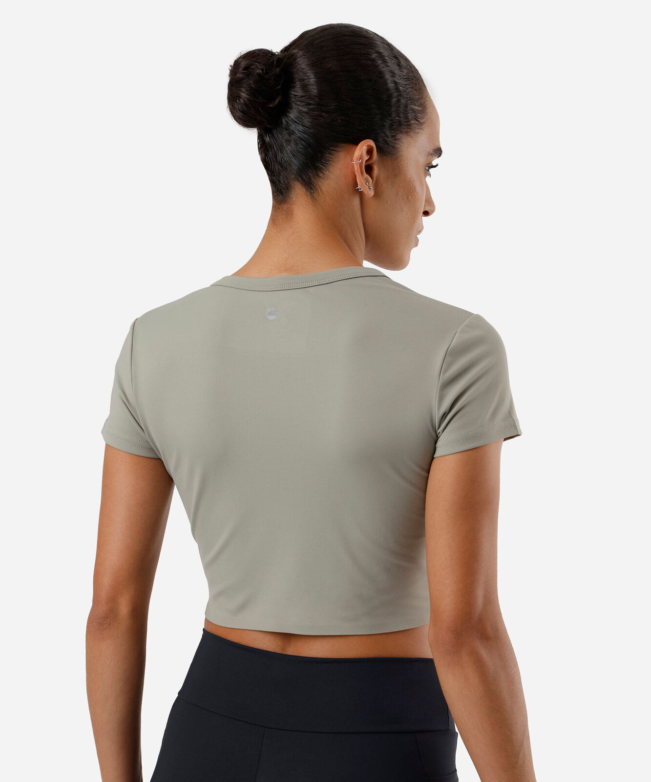 blusa cropped feminino esportivo manga curta verde