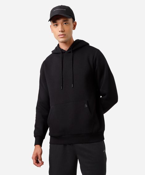 blusão oversized masculina de moletom esportivo ace preto