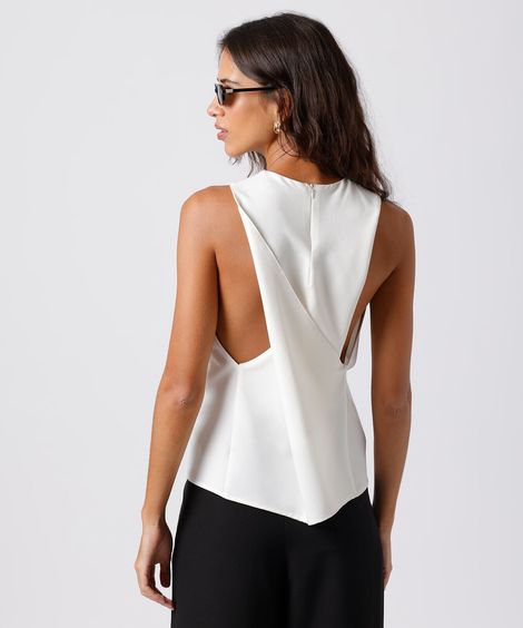 regata feminina com viscose mindset off white