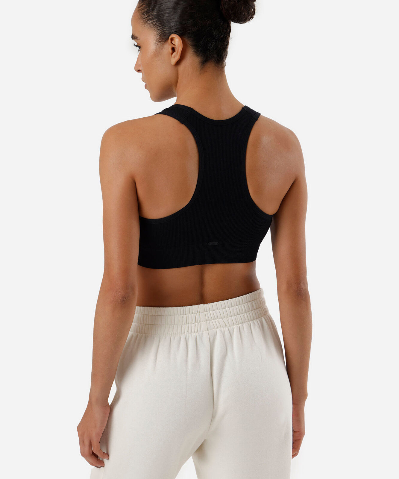 top nadador canelado com bojo removível - preto