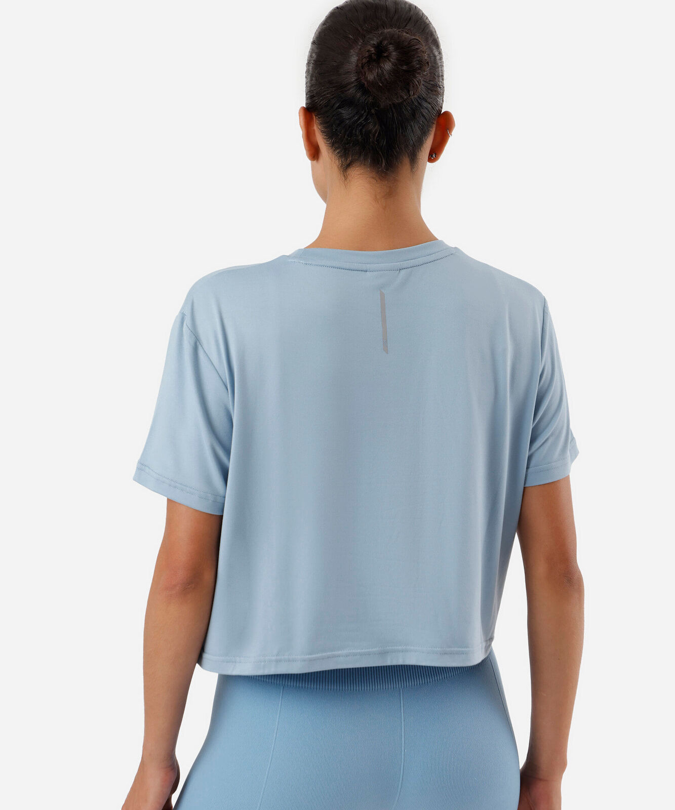 blusa cropped feminina esportiva azul