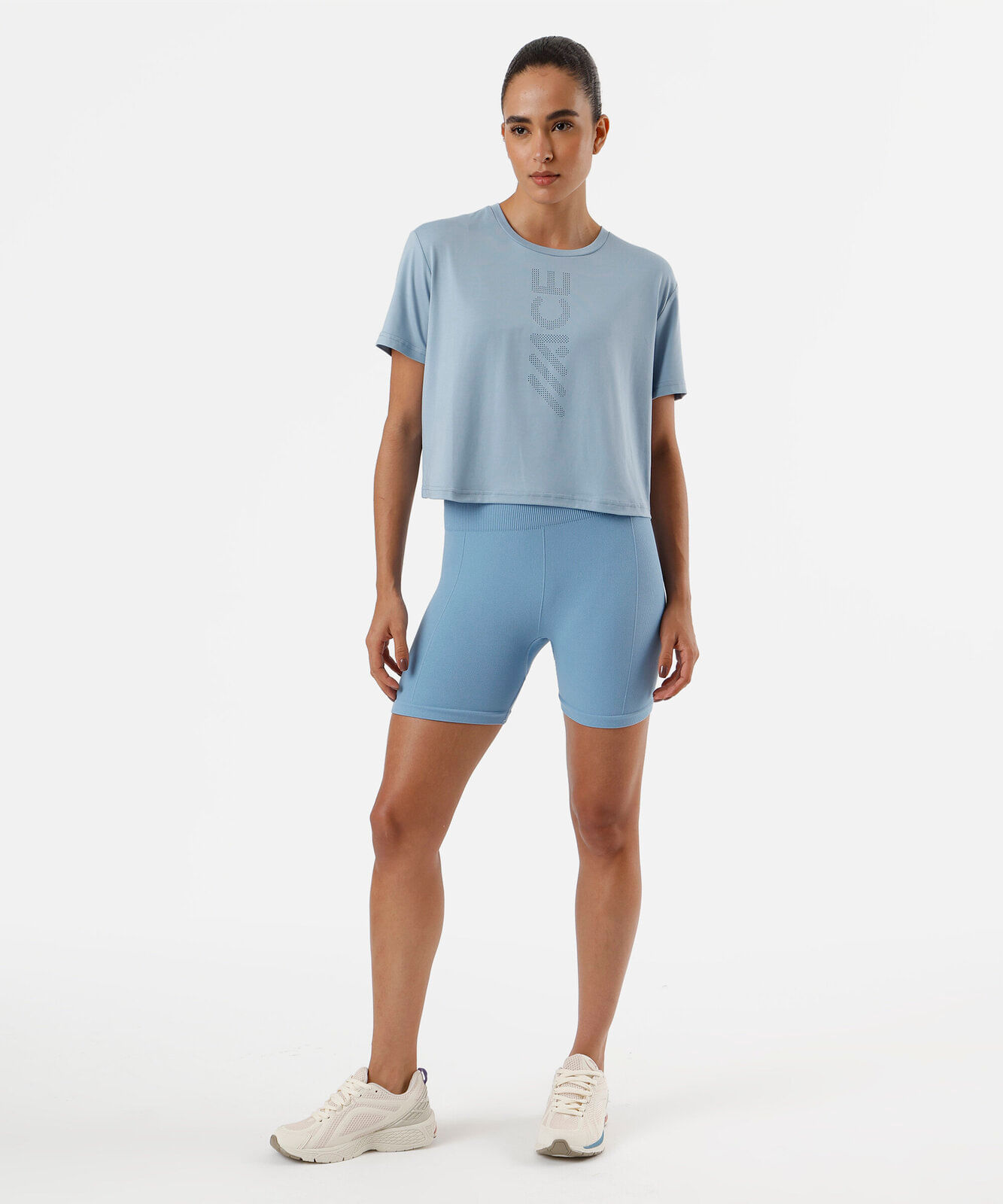 blusa cropped feminina esportiva azul