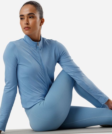 casaco feminino esportivo ace texturizado azul