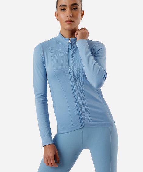 casaco feminino esportivo ace texturizado azul