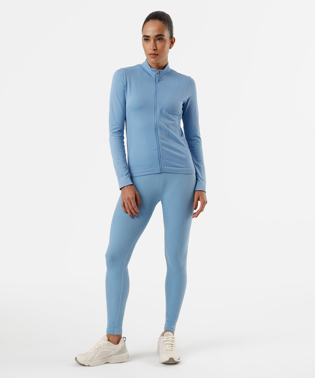 casaco feminino esportivo texturizado azul