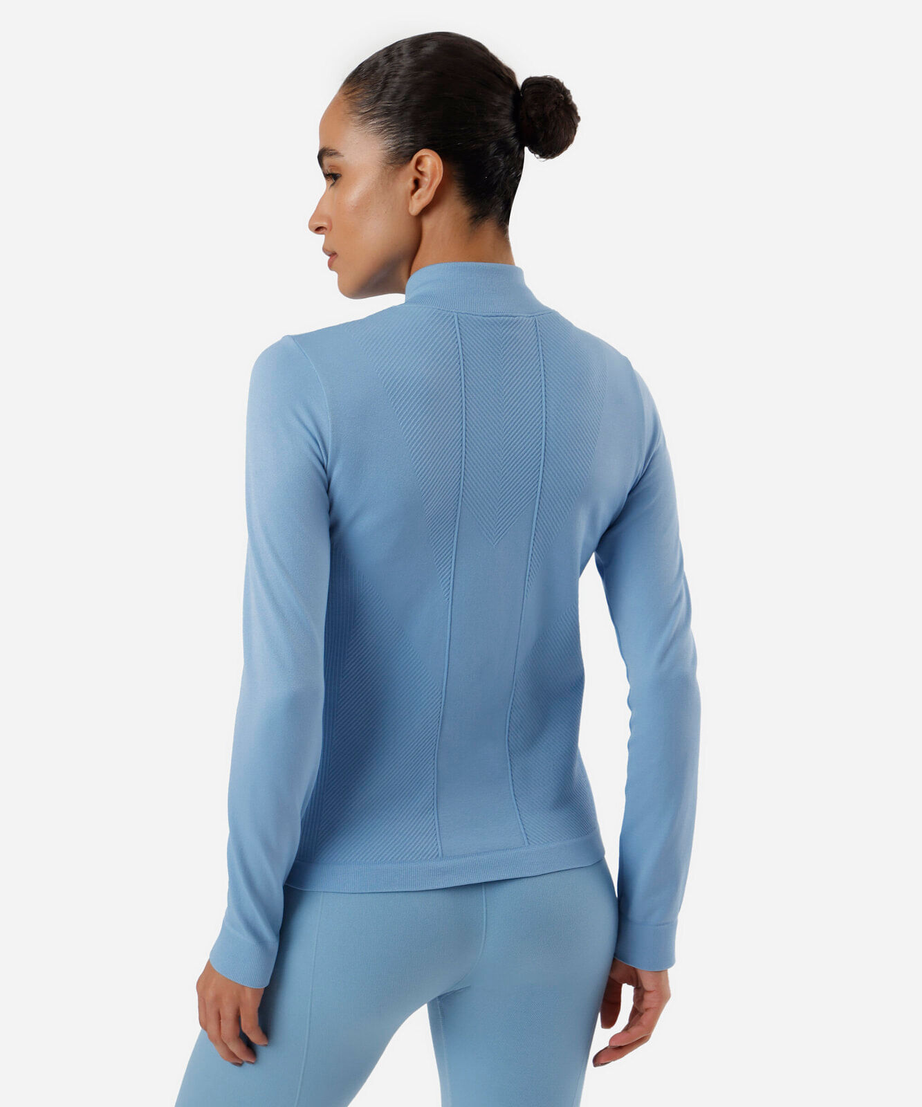 casaco feminino esportivo texturizado azul