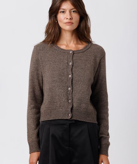 cardigan feminino de tricot mindset bege