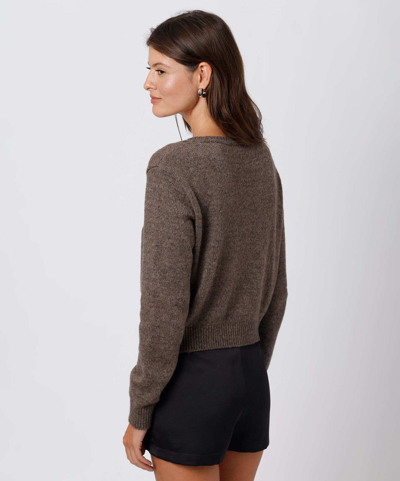 cardigan feminino de tricot mindset bege