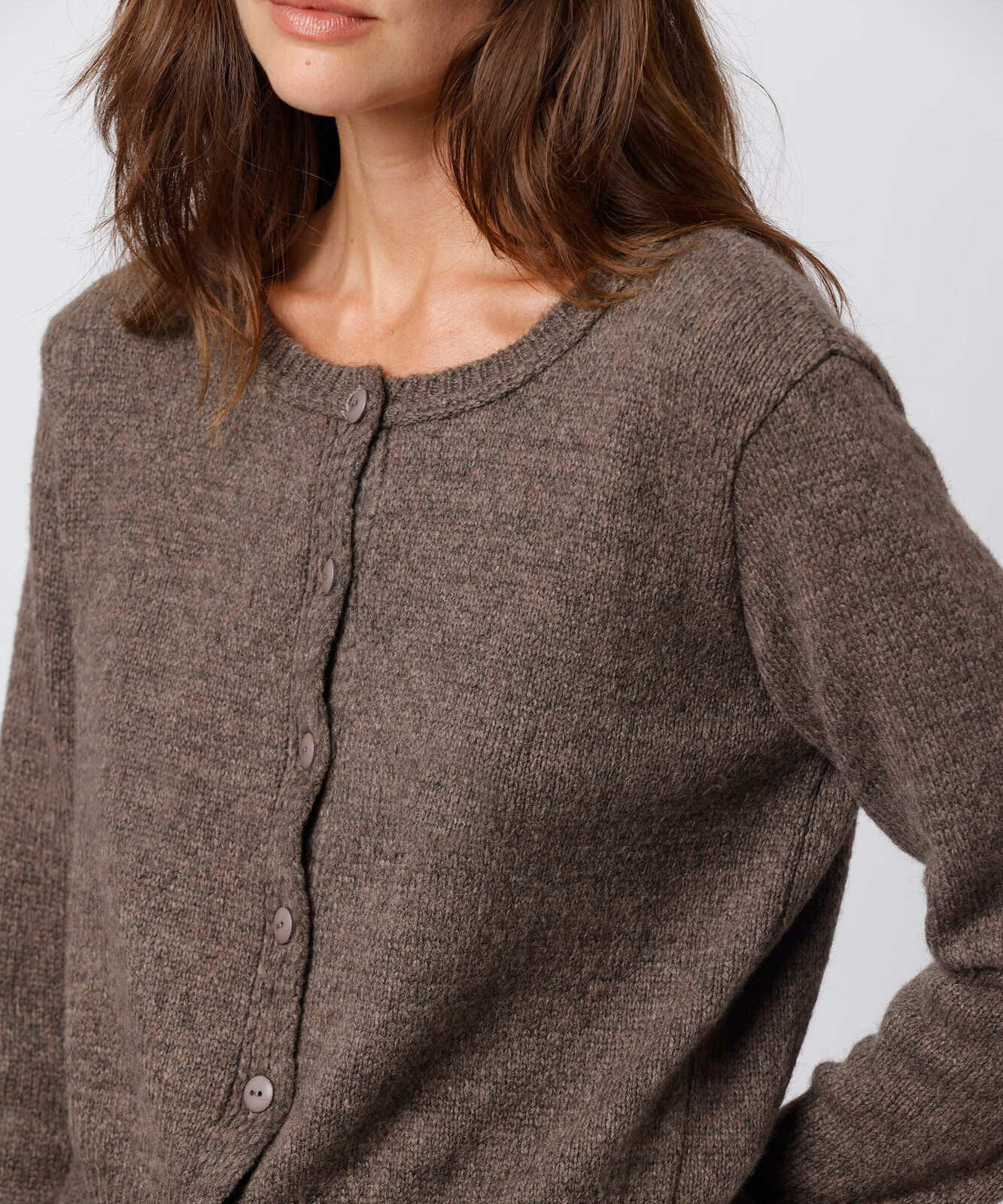 cardigan feminino de tricot mindset bege