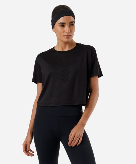 blusa cropped feminina esportiva ace preta