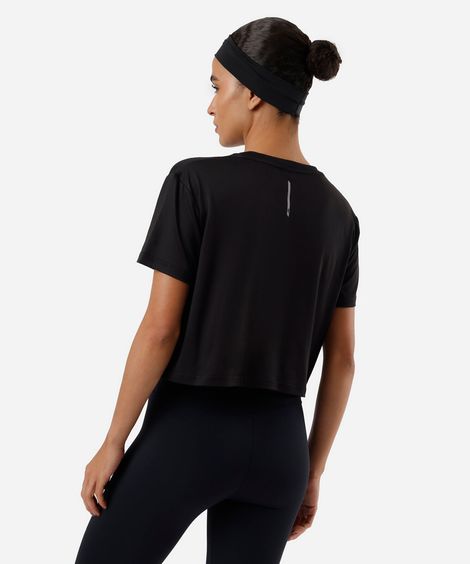 blusa cropped feminina esportiva ace preta