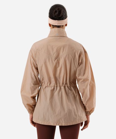 parka feminina esportiva ace texturizada bege