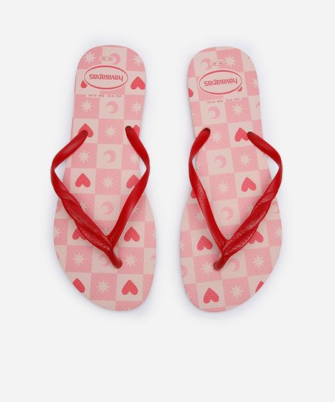 chinelo havaianas fantasy quadriculado rosa