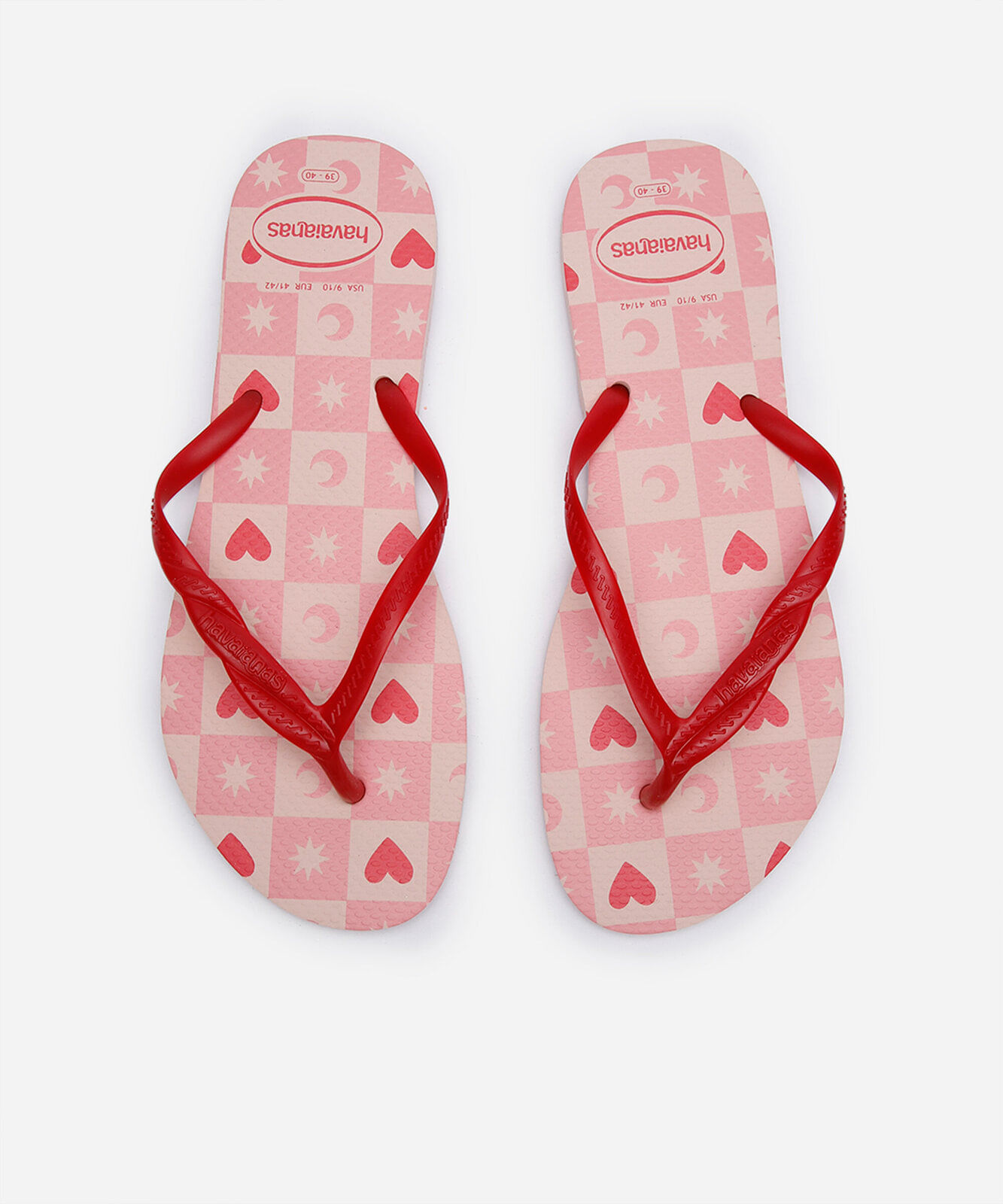 chinelo havaianas fantasy quadriculado rosa