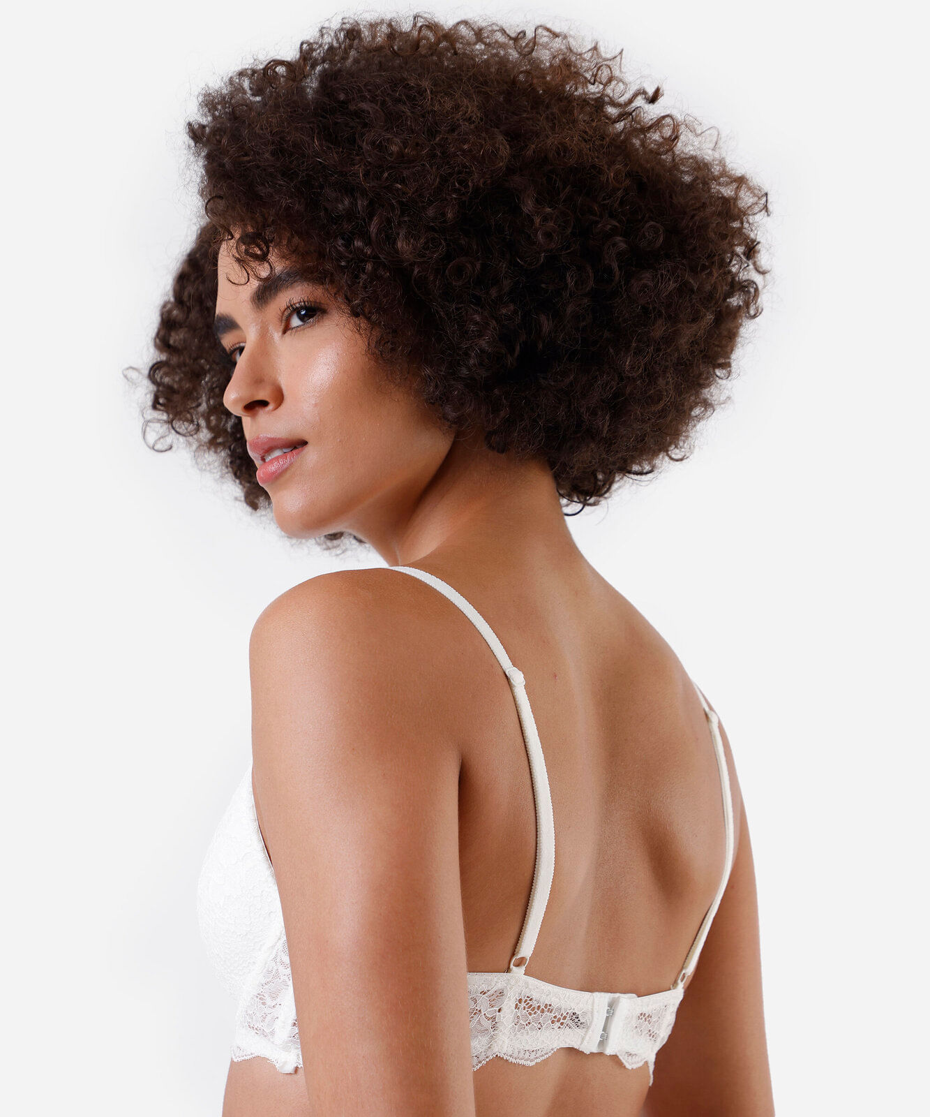 sutiã meia taça feminino de renda floral off white