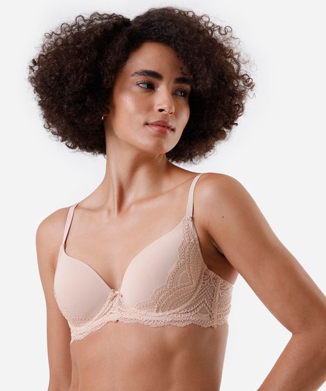 sutiã meia taça feminino com renda bege