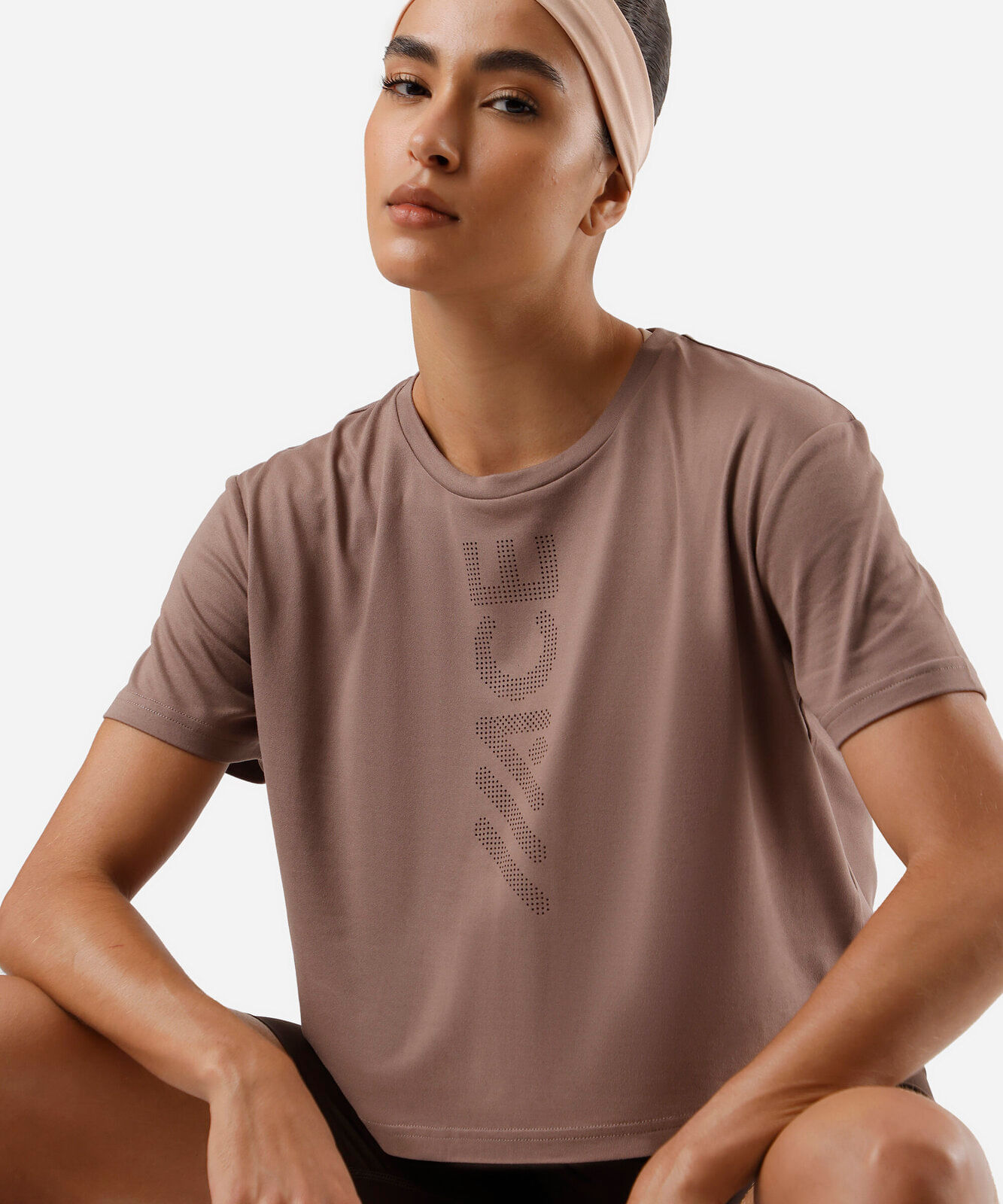 blusa cropped feminina esportiva marrom