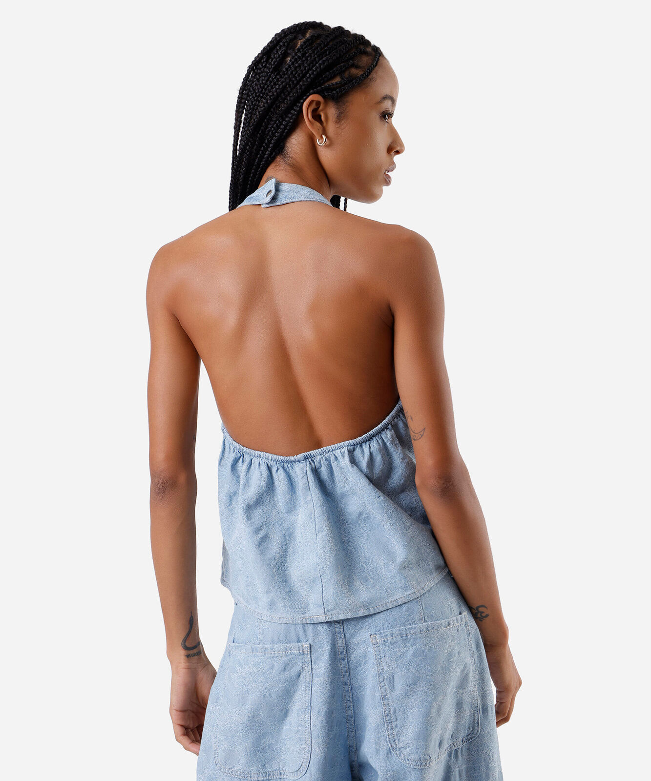 blusa frente única feminina jeans azul