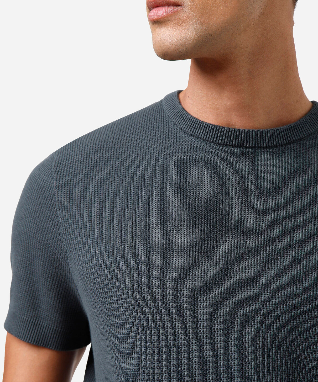 camiseta masculina de tricot manga curta verde