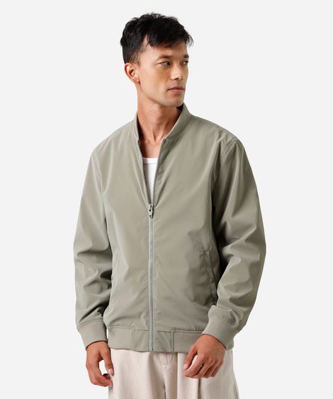 jaqueta de nylon leve verde