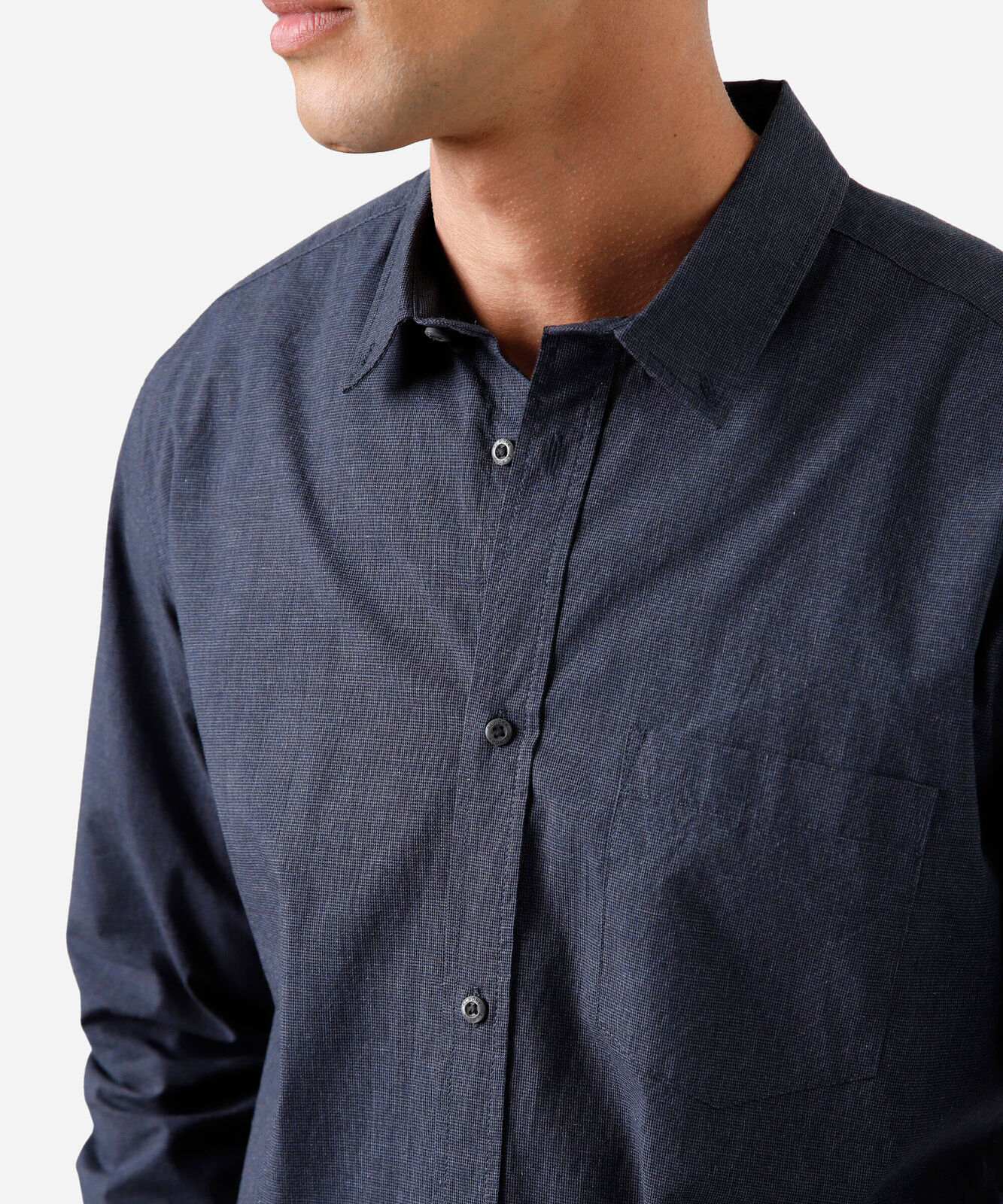 camisa masculina de algodão manga longa azul
