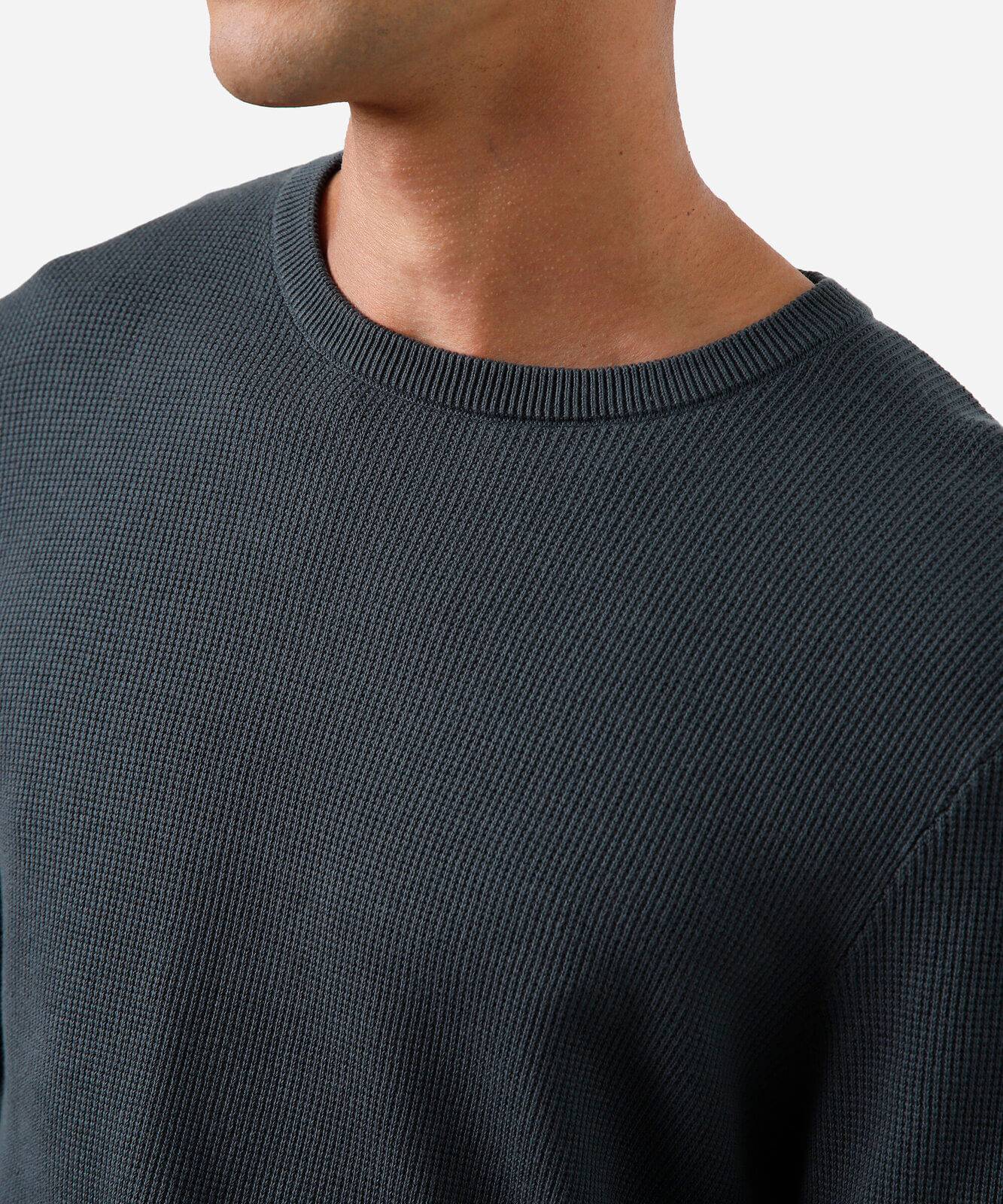 suéter masculino de tricot texturizado verde