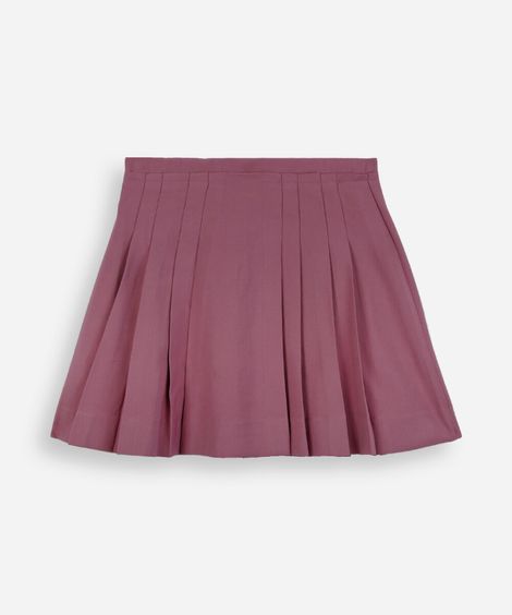 saia infantil plissada de viscose com lacinho roxa