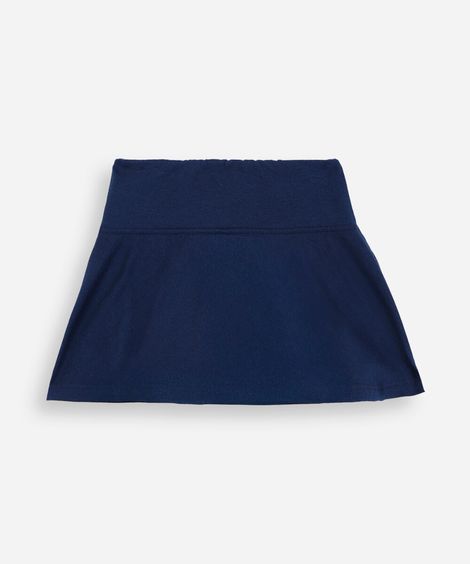 shorts saia infantil evasê liso azul