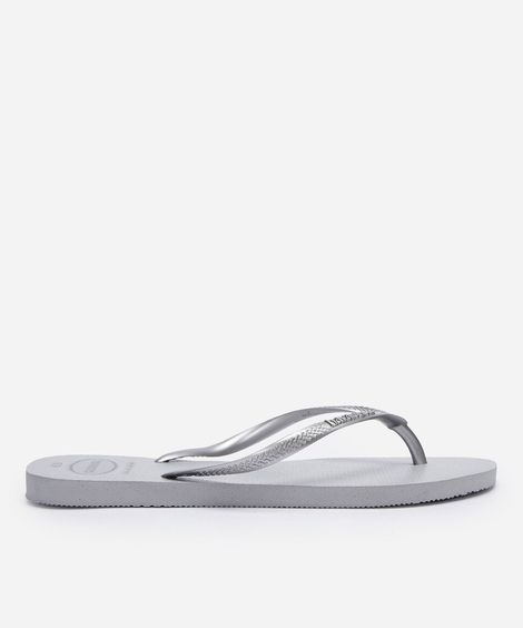 chinelo feminino havaianas slim gloss cinza