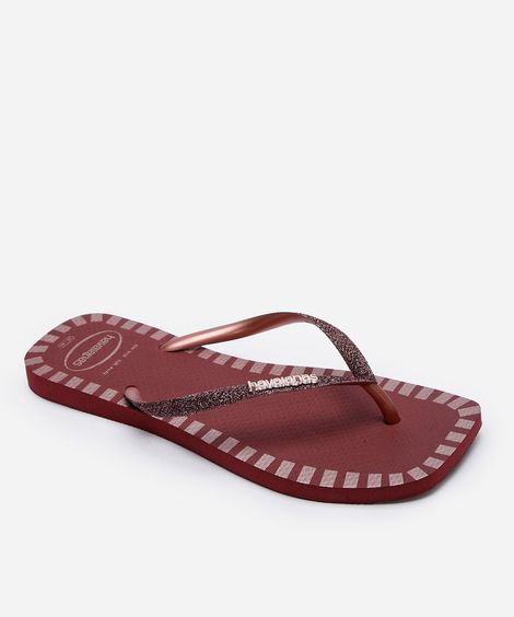 chinelo havaianas feminino square glitter contur  roxo