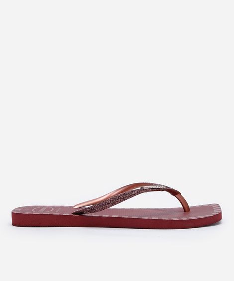 chinelo havaianas feminino square glitter contur  roxo