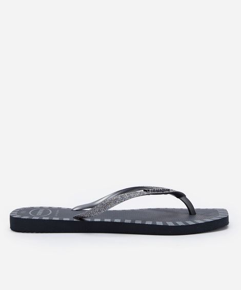 chinelo havaianas feminino square glitter contur preto