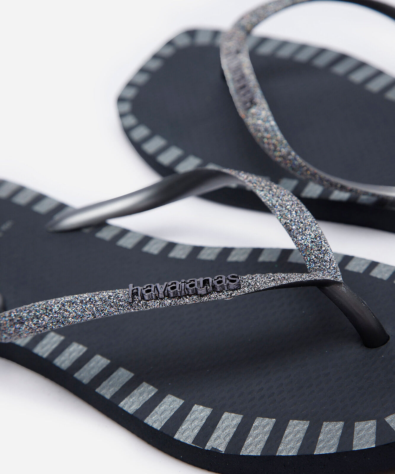 chinelo havaianas feminino square glitter contur preto