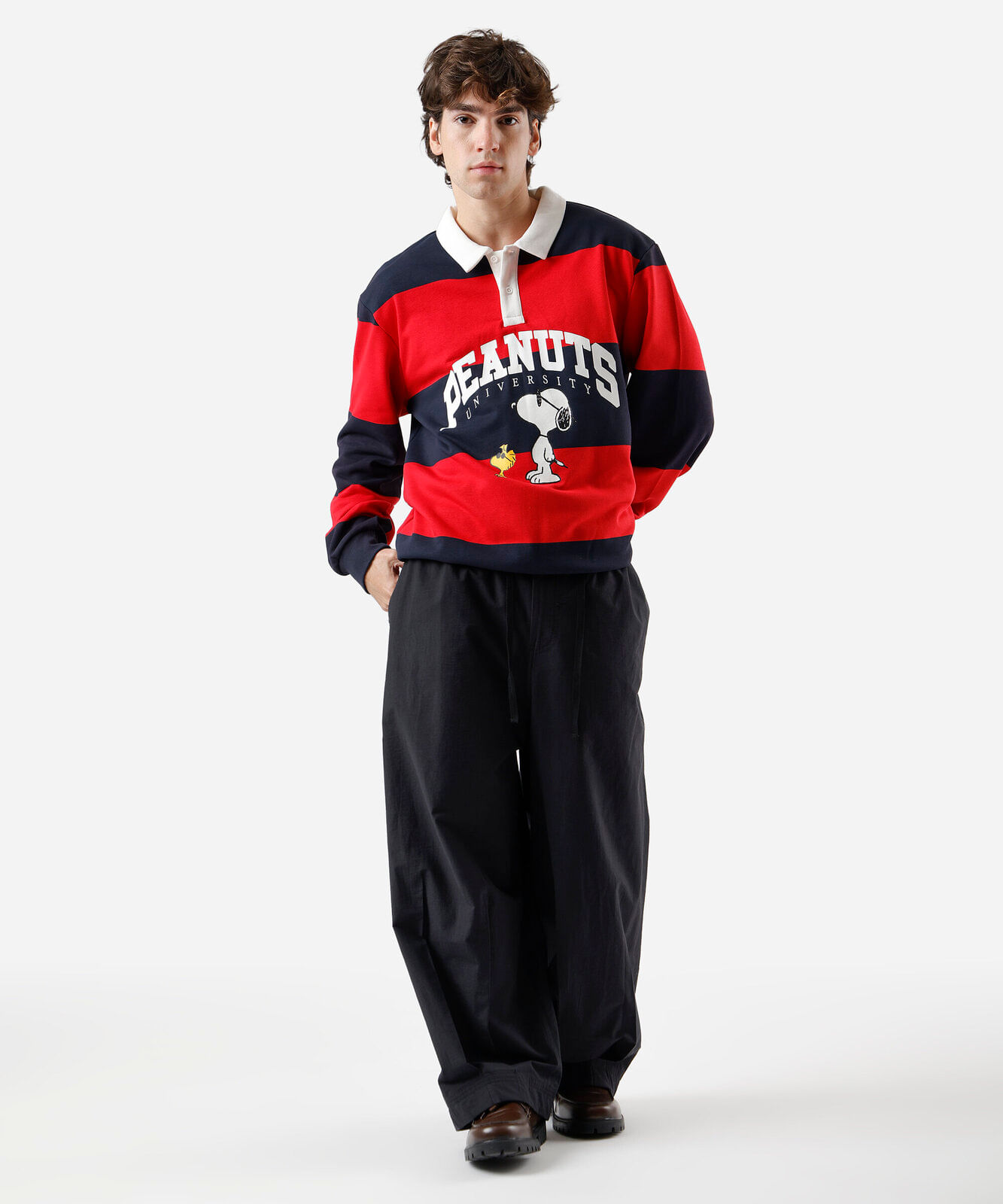 calça masculina barrel  cropped preta