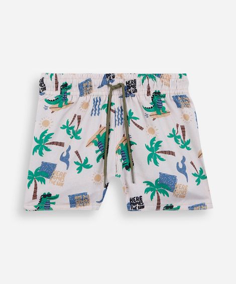 short boardshort infantil jacaré bege