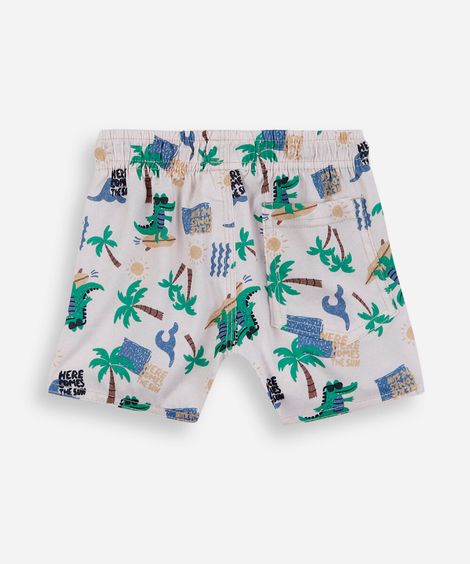short boardshort infantil jacaré bege