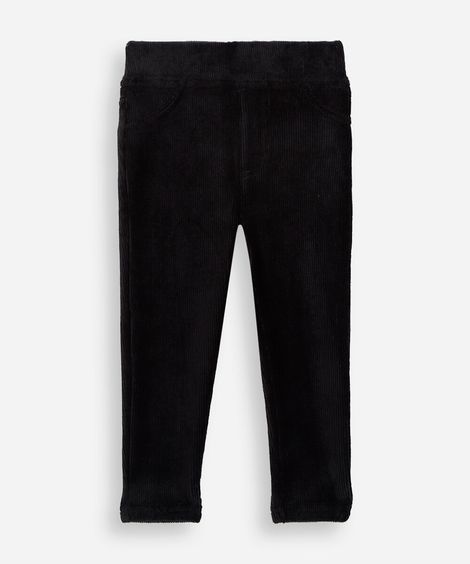 calça legging infantil aveludada preta