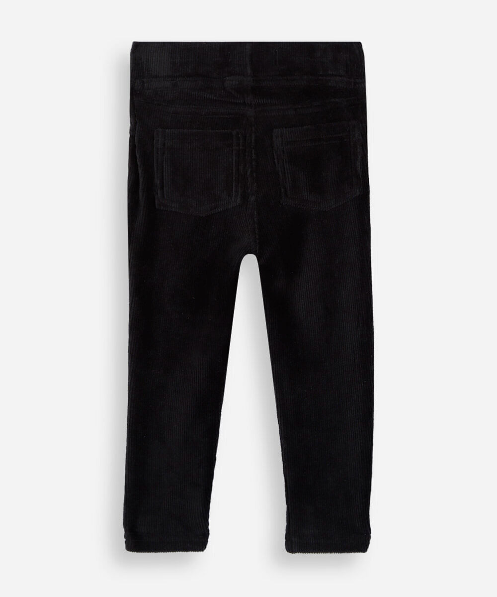 calça legging infantil aveludada preta