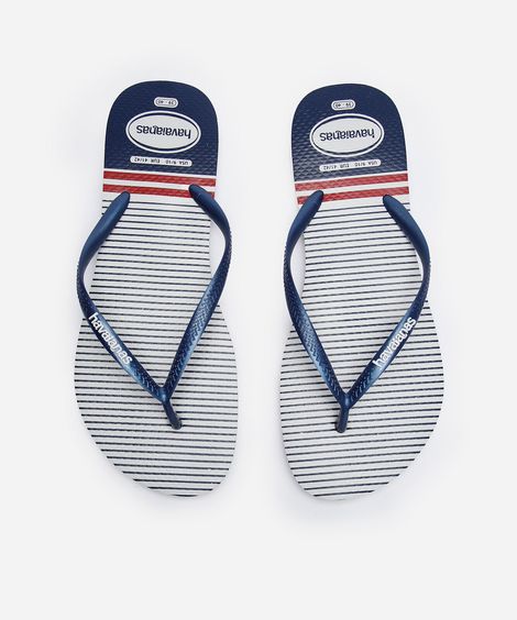 chinelo feminino havaianas slim nautical branco