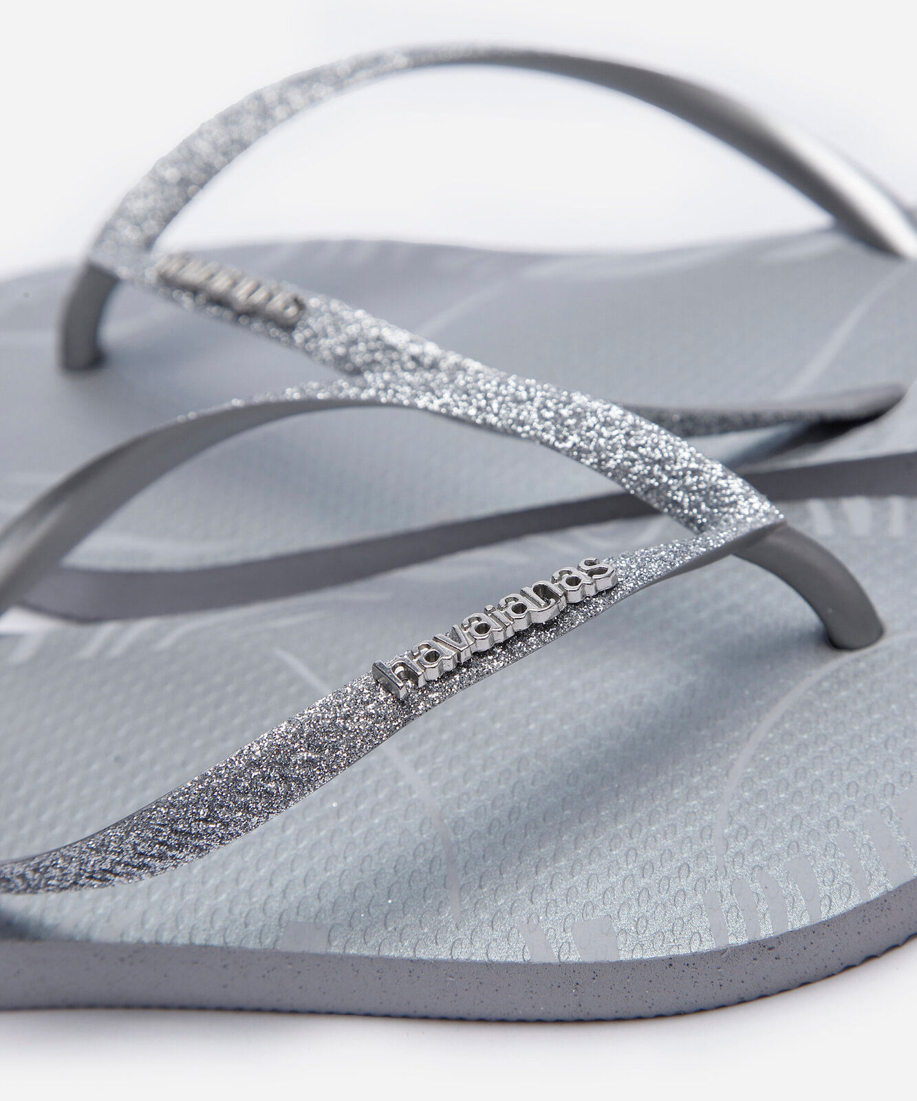 chinelo havaianas feminino glitter edge prata