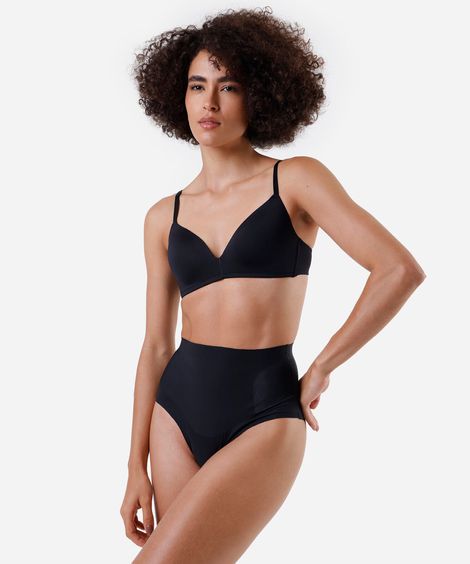 calcinha hot pant feminina de poliamida dilady preta