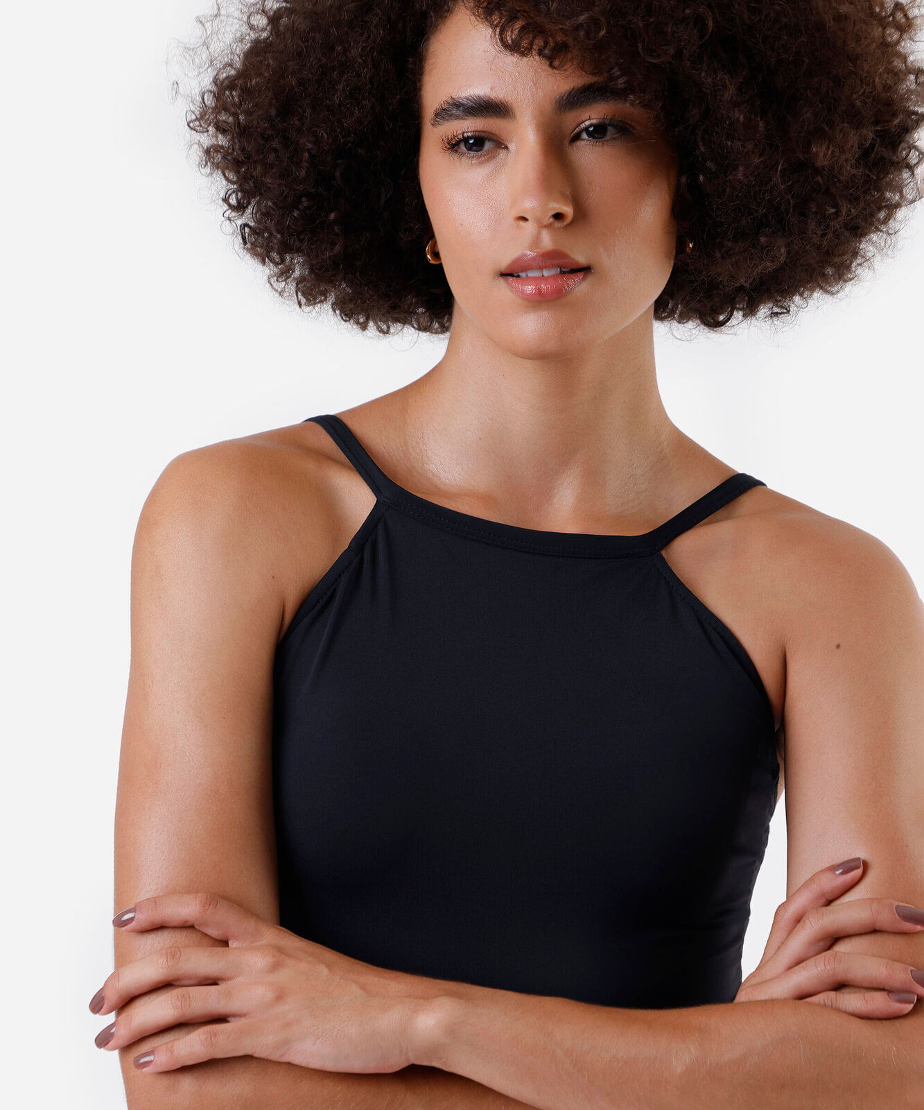 maiô halterneck feminino alça fina preto