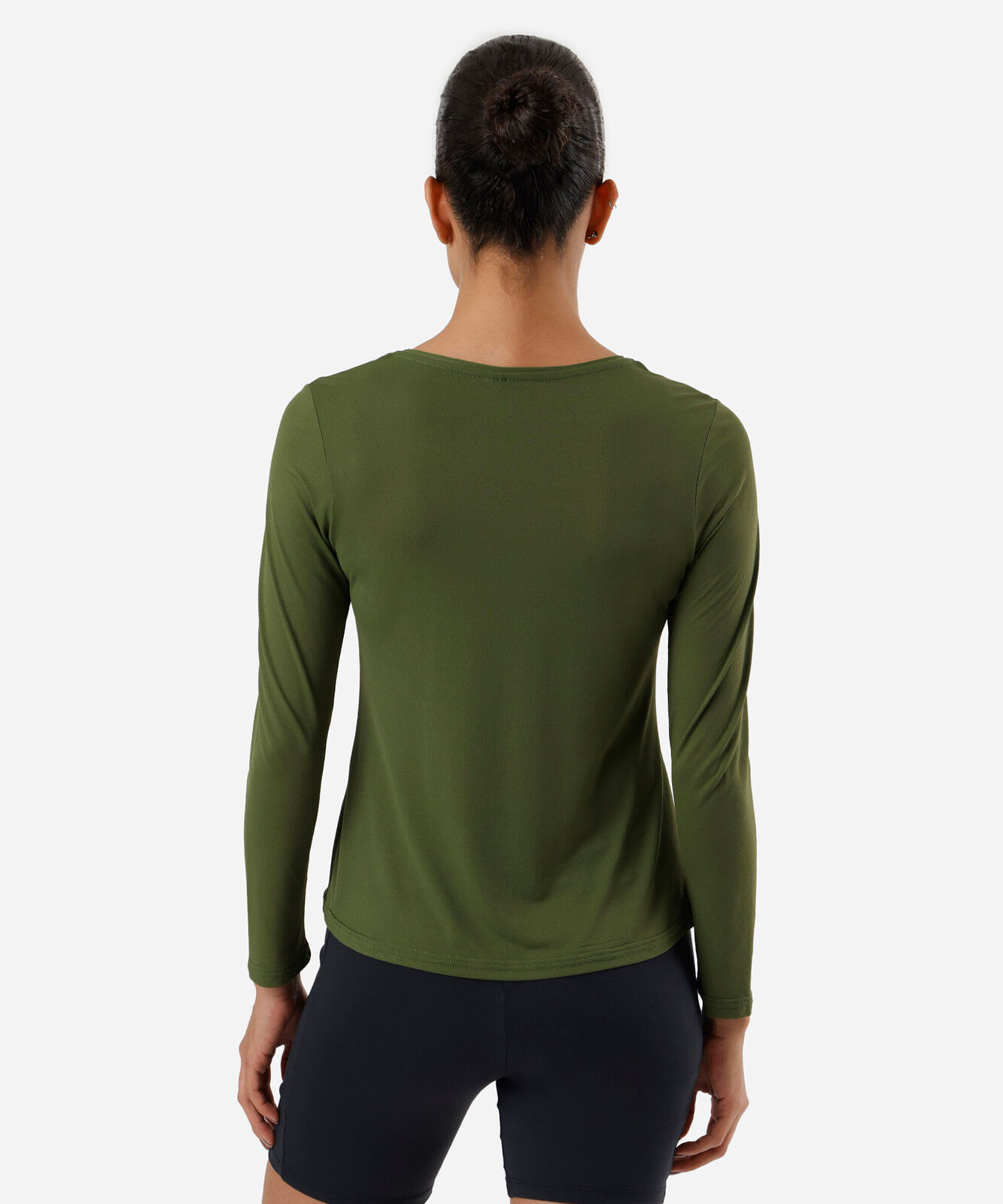 blusa feminina esportiva de poliamida manga longa verde