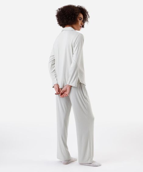 pijama americano feminino canelado verde