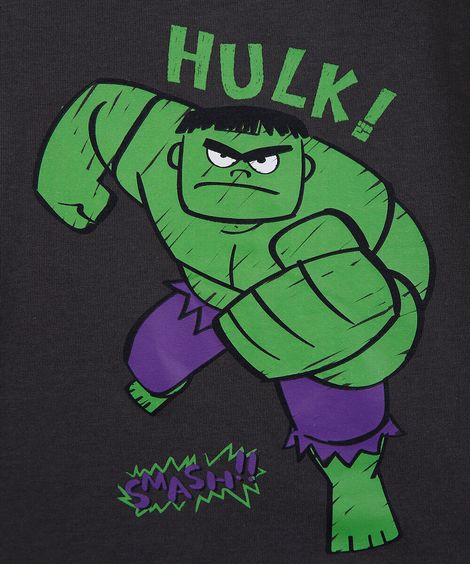 pijama longo infantil de algodão hulk cinza