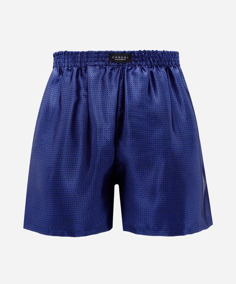 cueca samba canção estampada acetinada azul