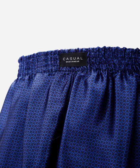cueca samba canção estampada acetinada azul
