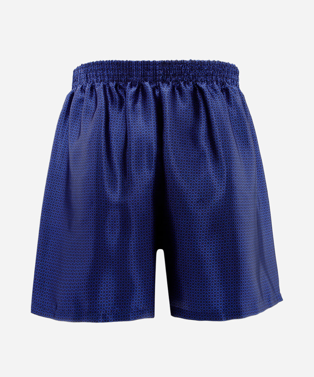 cueca samba canção estampada acetinada azul